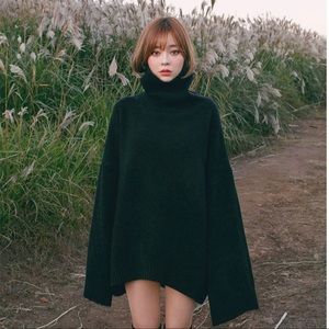 Chuu k-brand oversize turtleneck sweater